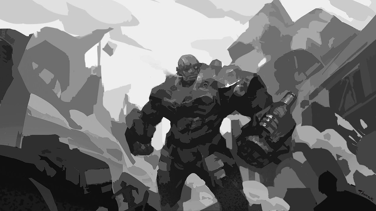 黑白剪影速涂练习