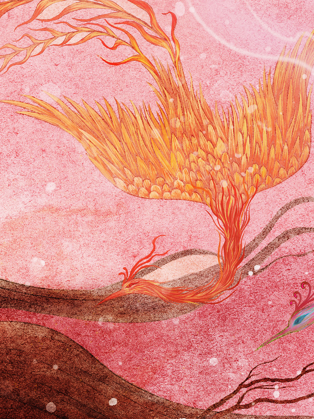 桃花花神春游图