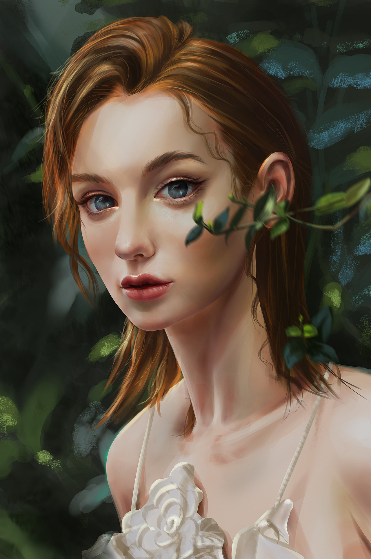 板绘厚涂 外国小姐姐