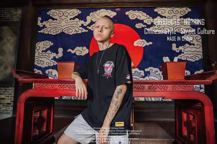 中国风男装国潮悟空印花半袖T恤