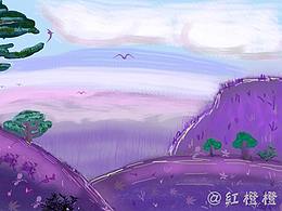 ps 风景画  插画  鼠绘  笔刷