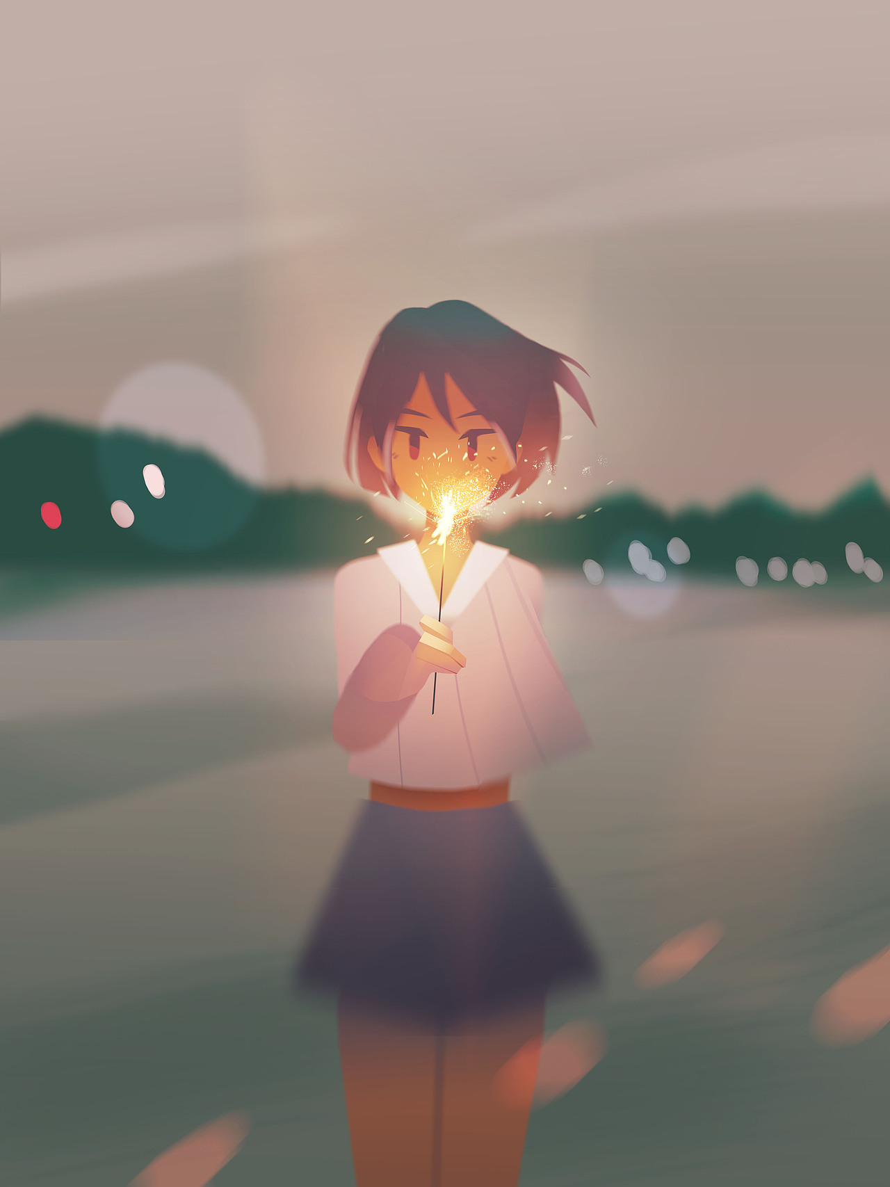 【临摹】海边的焰火