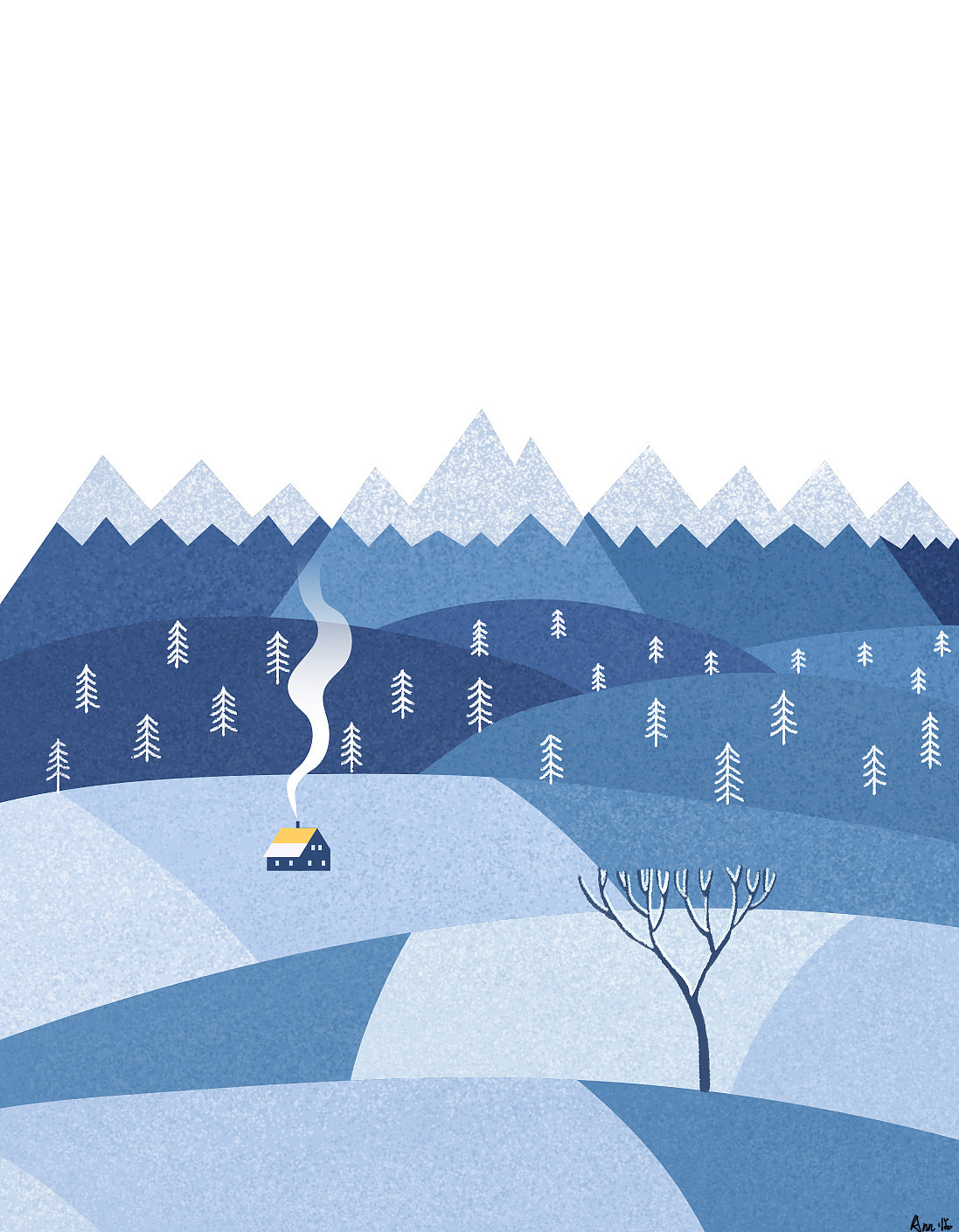   炊烟袅袅,静谧的冬天