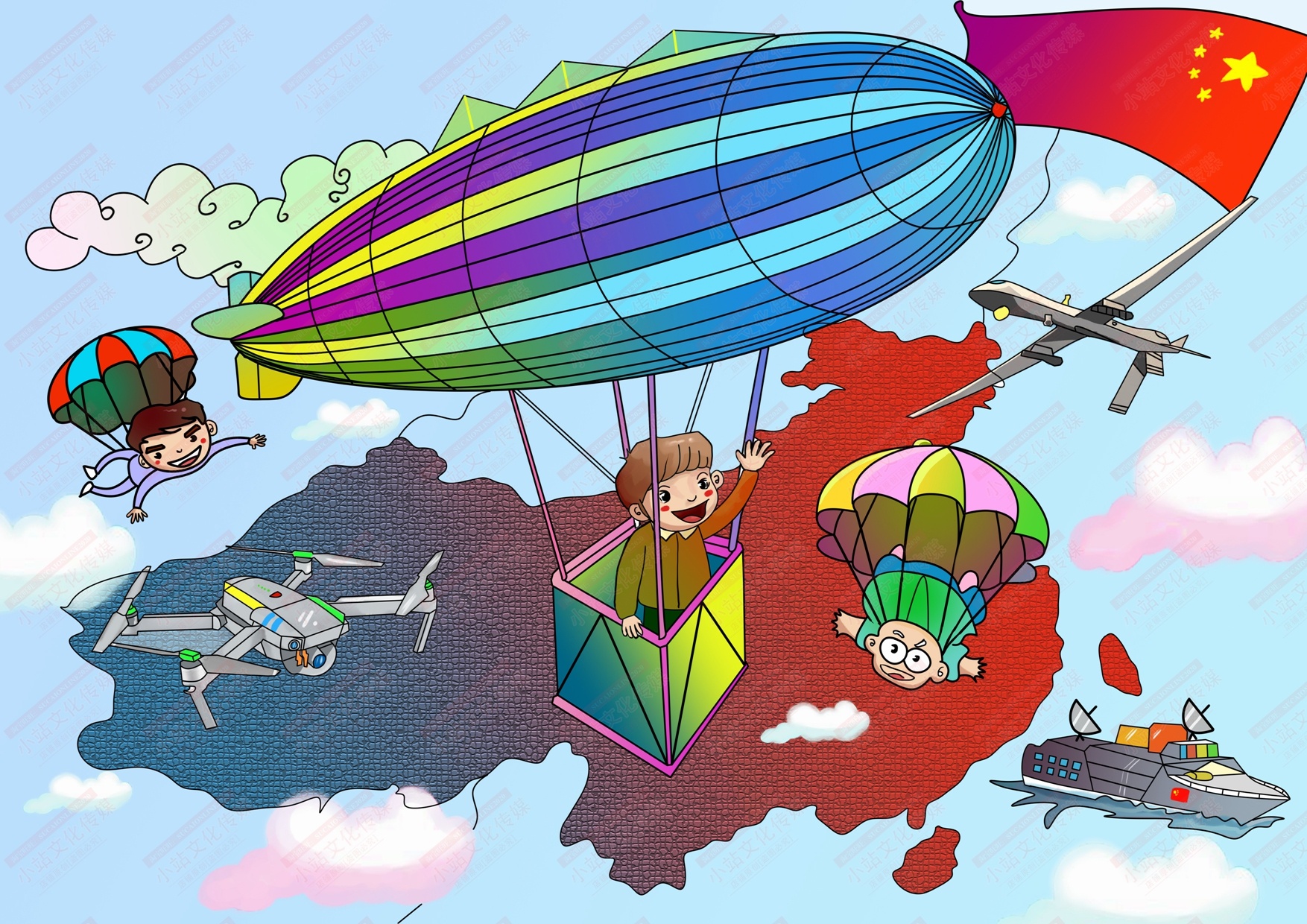 小康中国梦电脑绘画 中国梦绘画电脑绘图作品|插画|其他插画|sucaionline2020 - 原创作品 - 站酷 (ZCOOL)