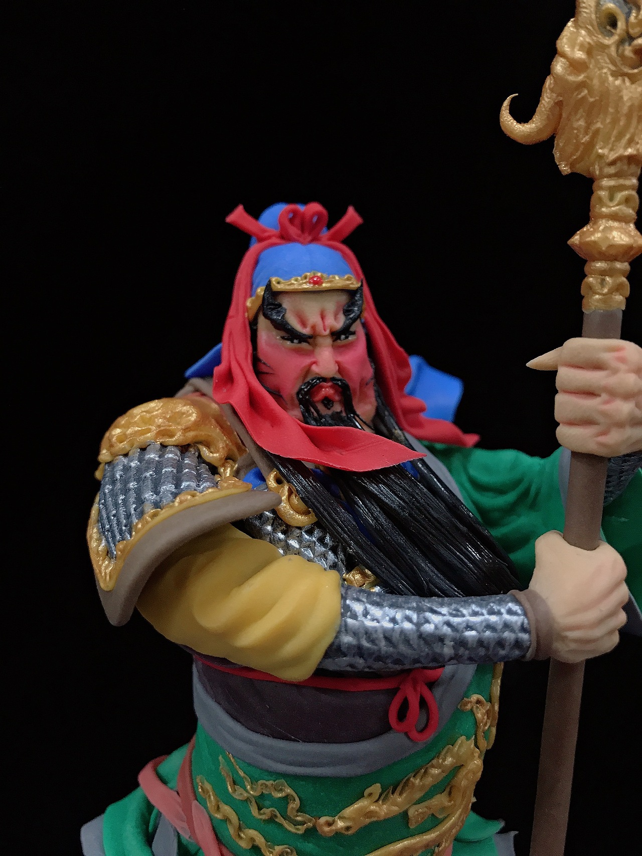 康健面塑作品《关云长》