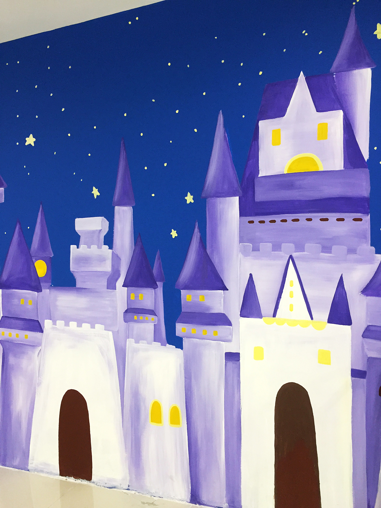 豹小玉手绘青岛即墨宝龙广场儿童游乐区手绘背景墙商场装饰