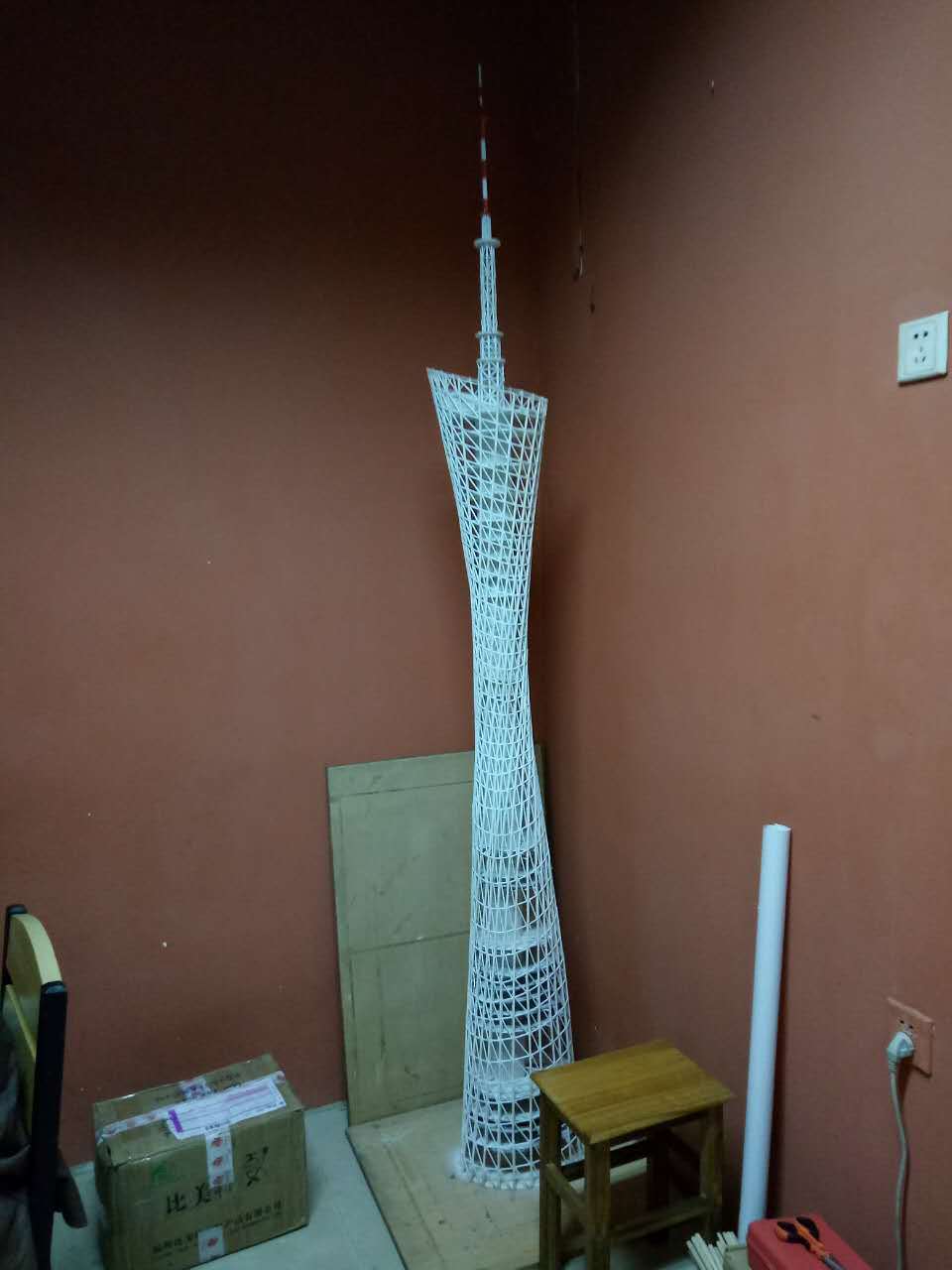 竹签广州塔制作过程图片