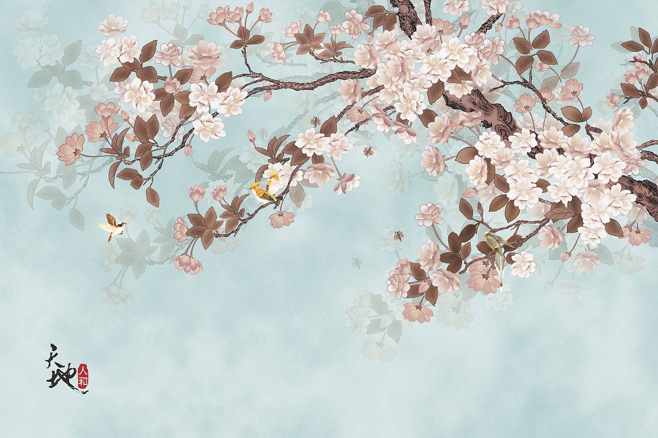 纱画、文创卷帘图案-花鸟（图ZMjg0NTMwMzI4） - 图案 - 站酷设计师裕隆家居原创素材 - 站酷ZCOOL