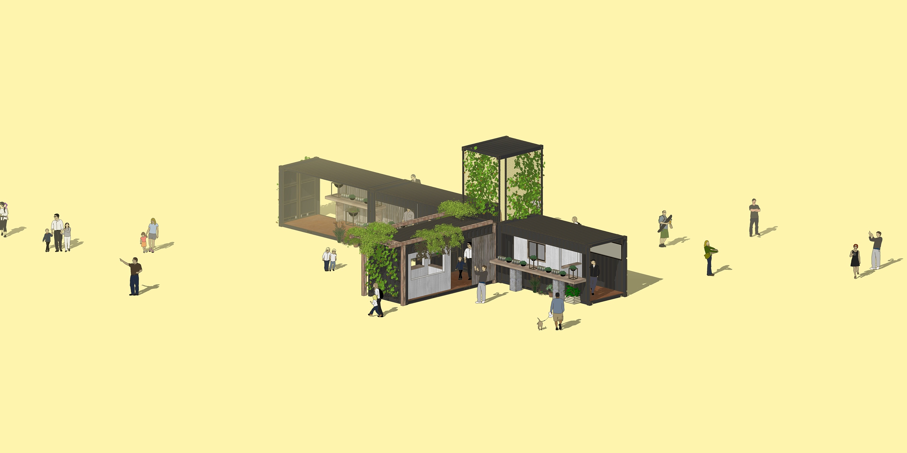 集装箱模块化设计小单体|空间|建筑设计|沙丁鱼挤罐头 - 原创作品