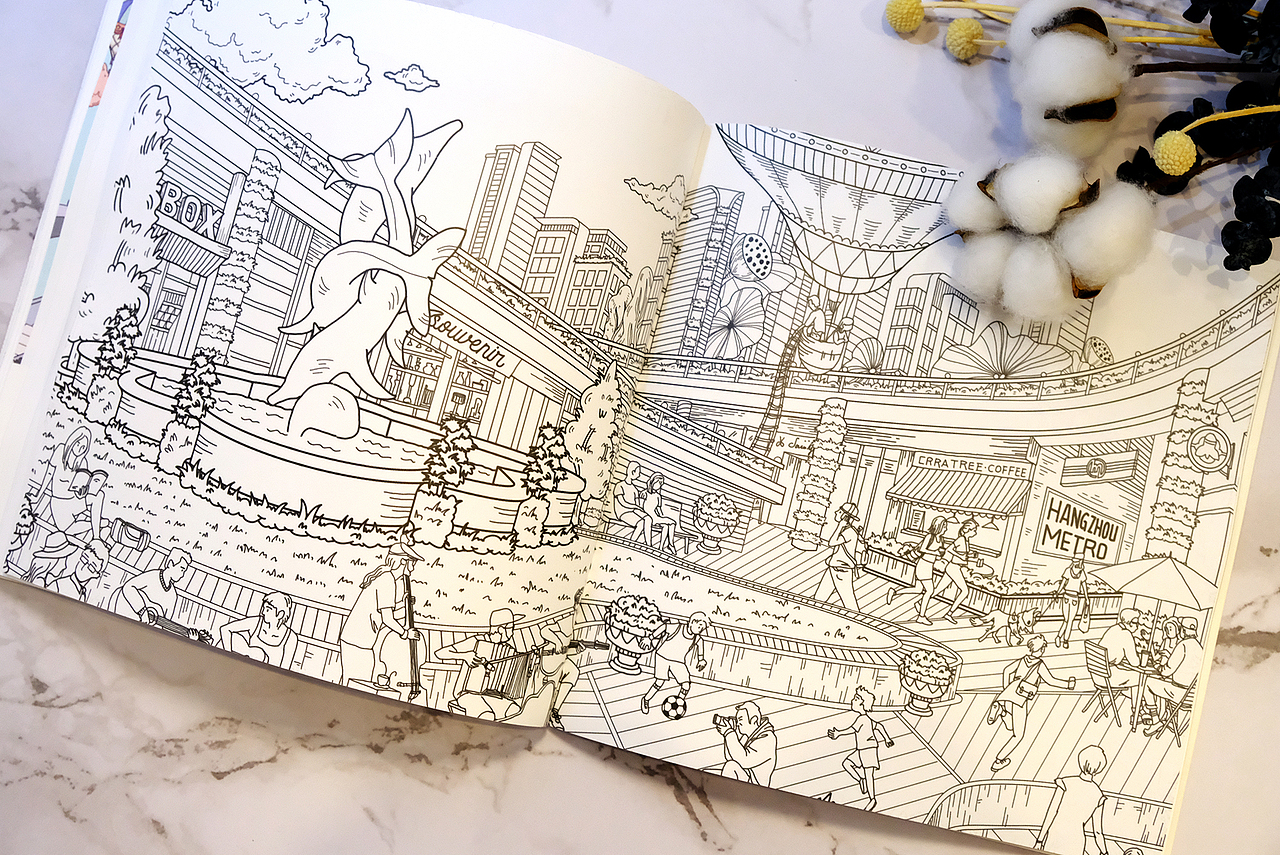 [PaintTalks] 杭州信达中心壹号院TOD插画手绘本（图ZOTczNTAxNjA=） - 商业插画 - 站酷设计师SIWEIsosweet原创素材 - 站酷ZCOOL