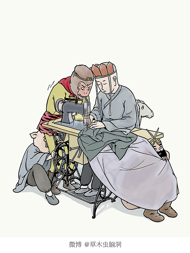 师父致敬“芳华”；有新来的白骨精吗？先来三打！（图ZMTA0ODY4NDQ0） - 单幅漫画 - 站酷设计师草木虫原创素材 - 站酷ZCOOL