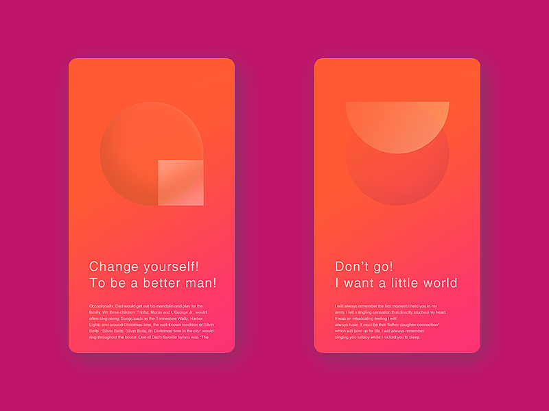 渐变风界面练习（图ZNjA4NzgyNTY=） - APP界面 - 站酷设计师可尼基哇原创素材 - 站酷ZCOOL