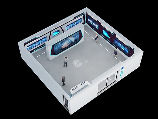 地方展会展厅3d效果图设计 大型展位展台设计案例分享