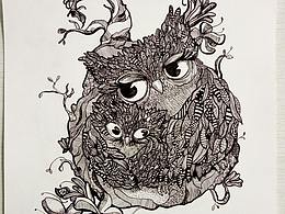 黑白装饰画