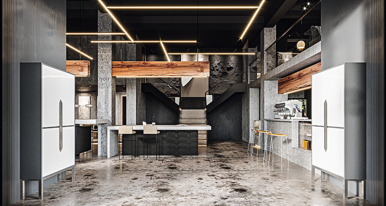 黑色工业风工装会所