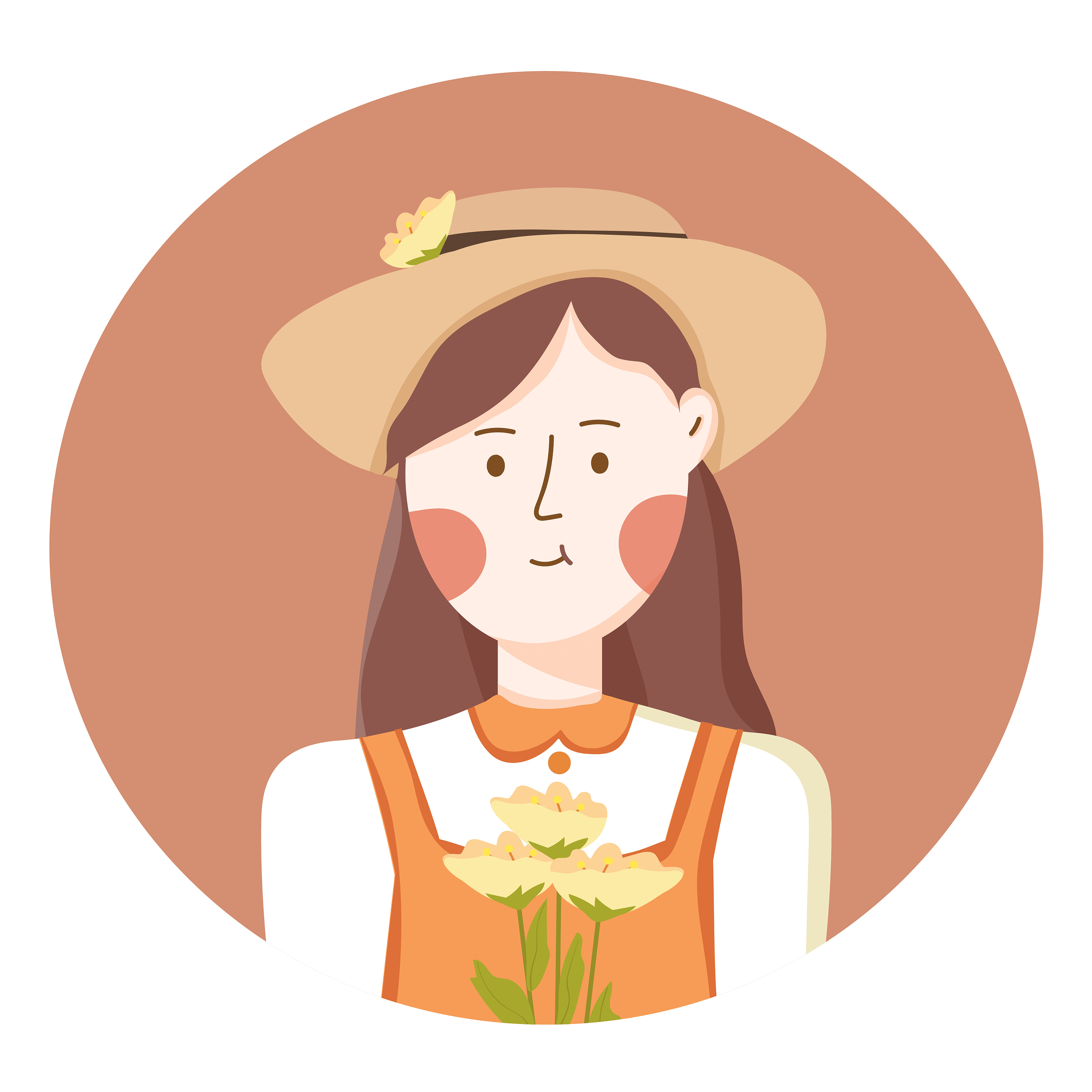 扁平风头像|插画|插画习作|百合花开1002 - 原创作品 - 站酷 (zcool)