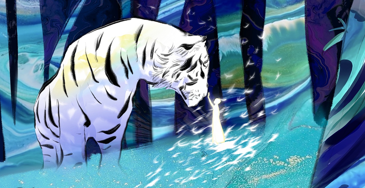 《阿無》——白虎系列插画（图ZMjg5NDA0NjQw） - 绘本 - 站酷设计师月映万川原创素材 - 站酷ZCOOL