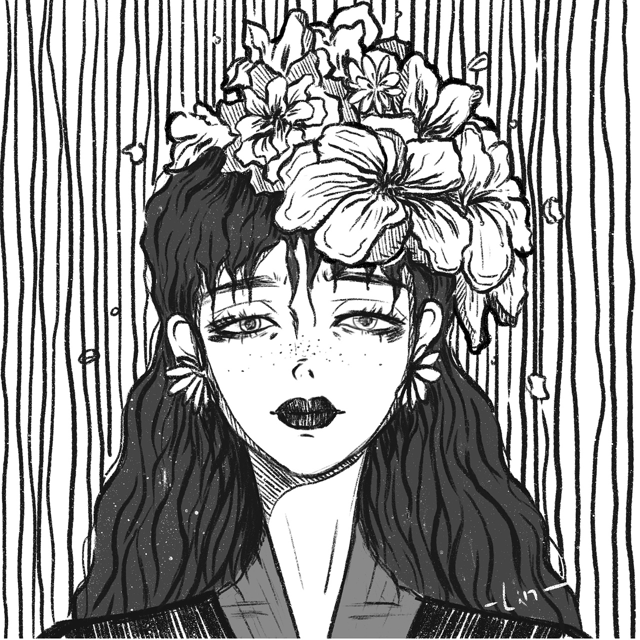 花草女孩（图ZMjA1MjI4MDA0） - 创作习作 - 站酷设计师闹海的丸子头原创素材 - 站酷ZCOOL