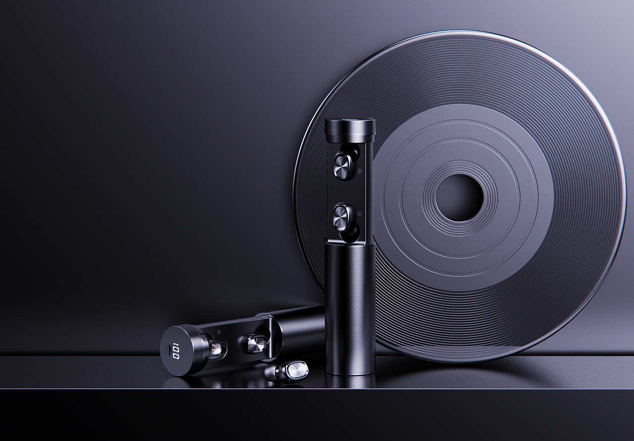 蓝牙耳机建模渲染（图ZMTk4Mzg1OTE2） - 其他三维 - 站酷设计师素岑原创素材 - 站酷ZCOOL