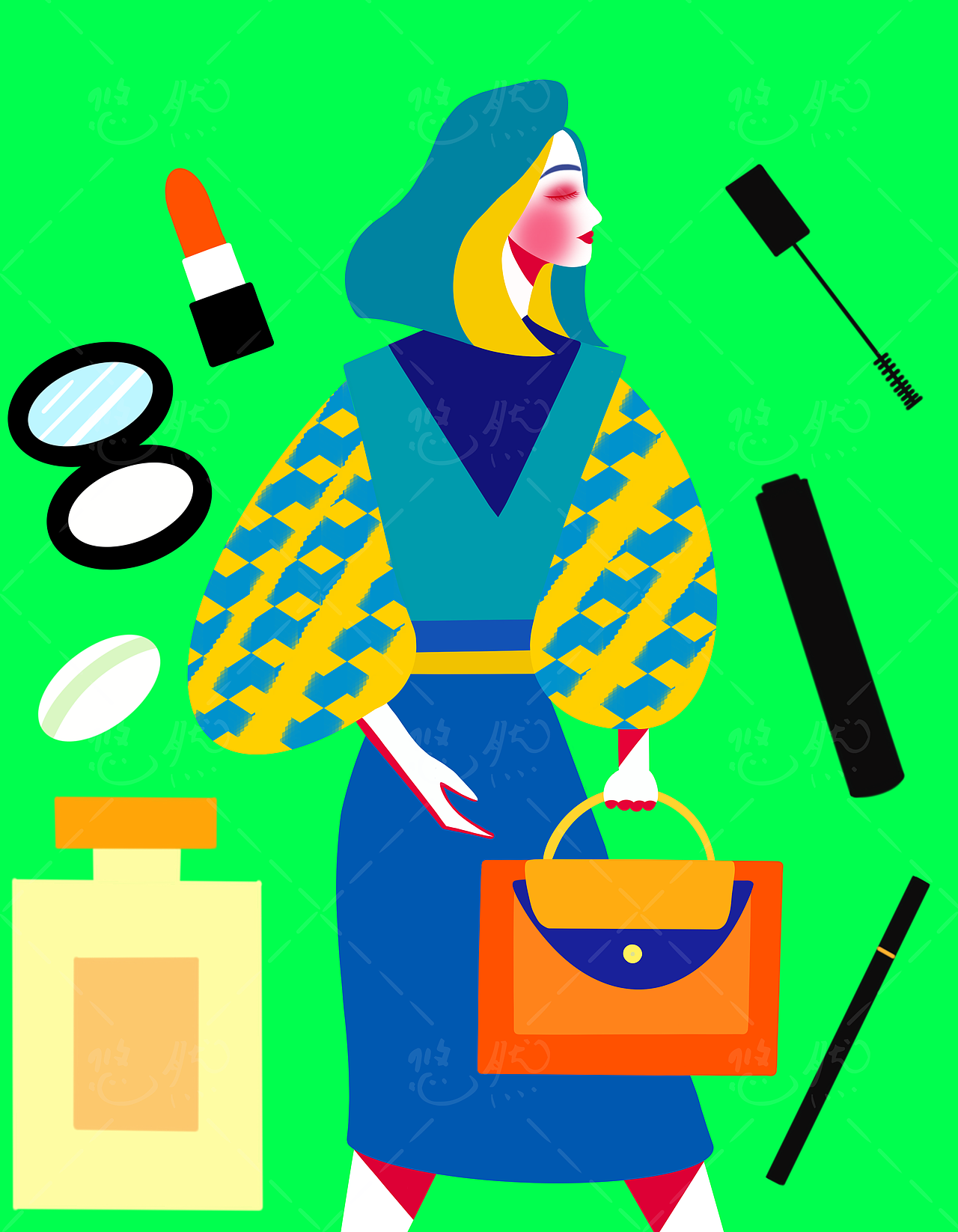 商务商业时尚潮流美妆产品展示，商品封面海报宣传