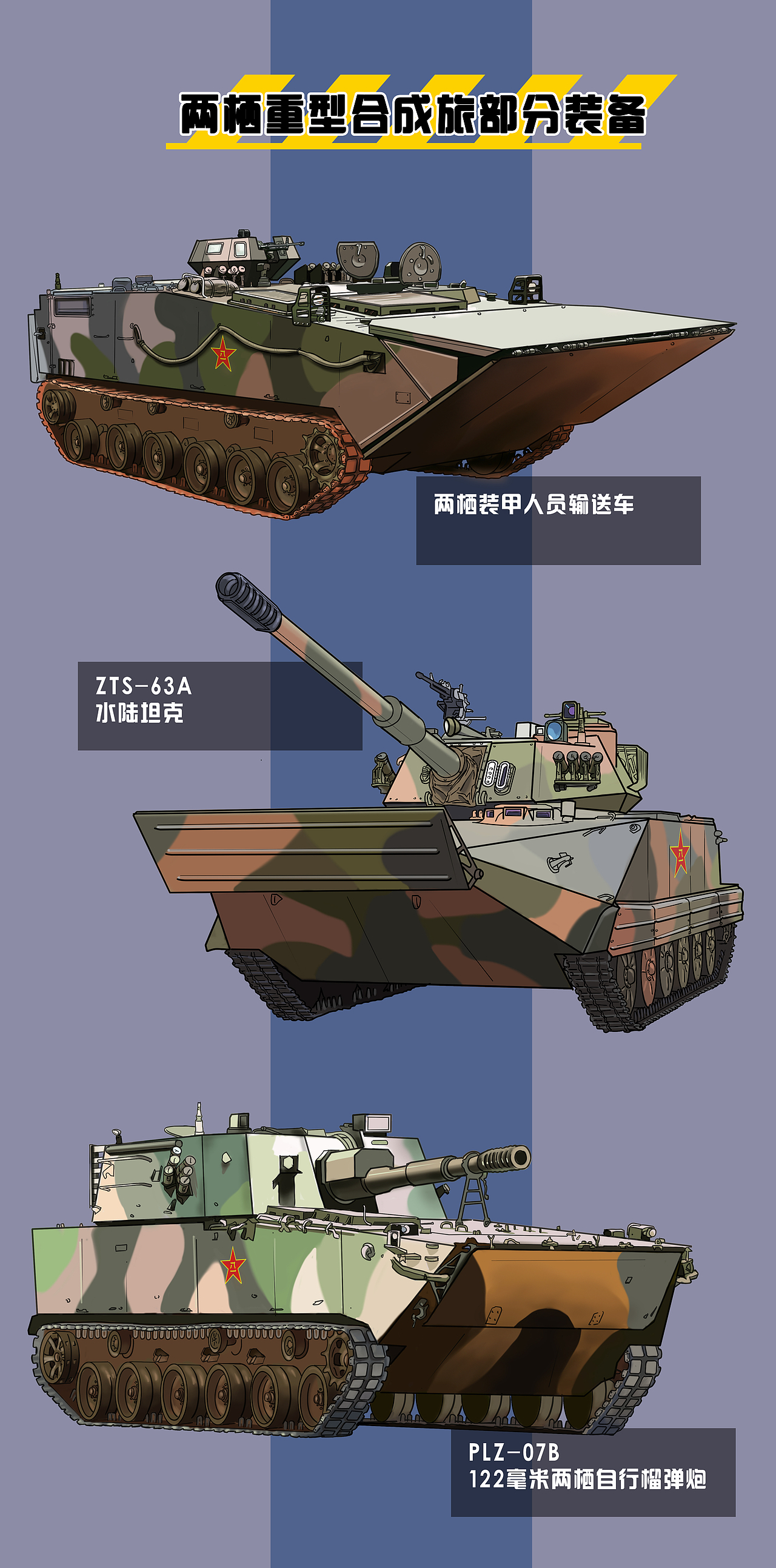 陆军两栖重型合成旅部分装备图