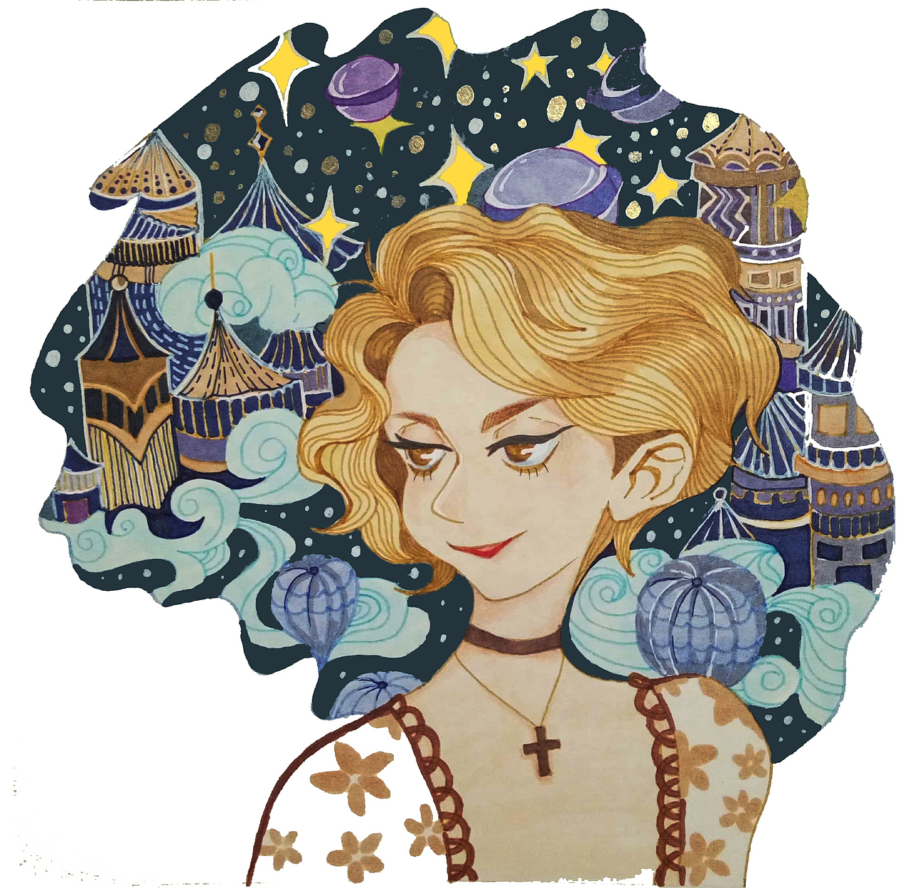 黑白彩色装饰画