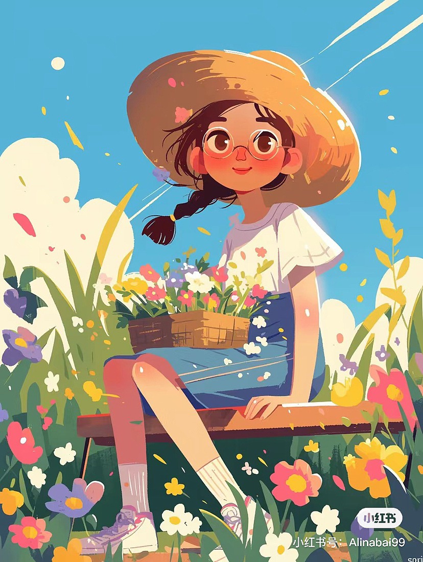 Midjourney出发一组扁平插画