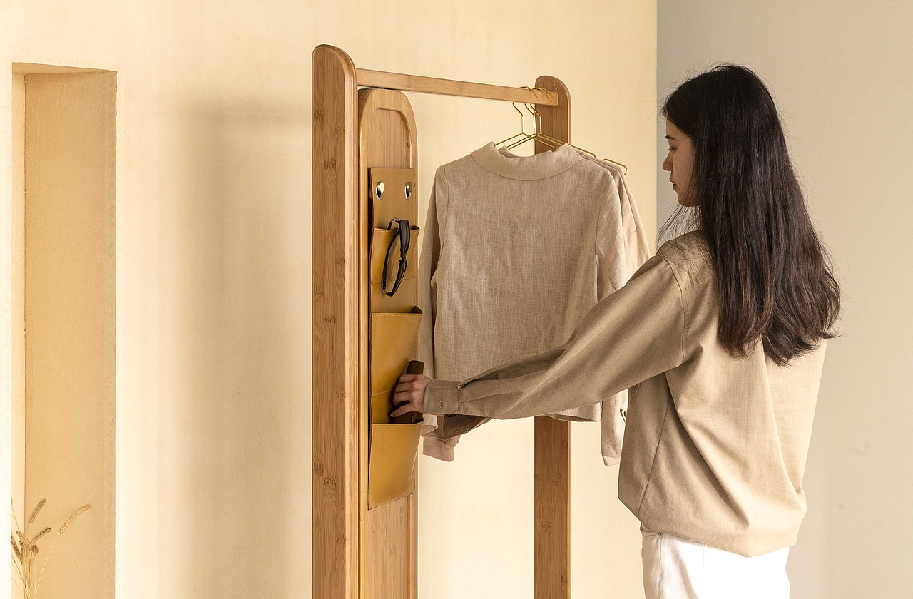 竹质玄关架设计-致家家居产品(家具摄影)