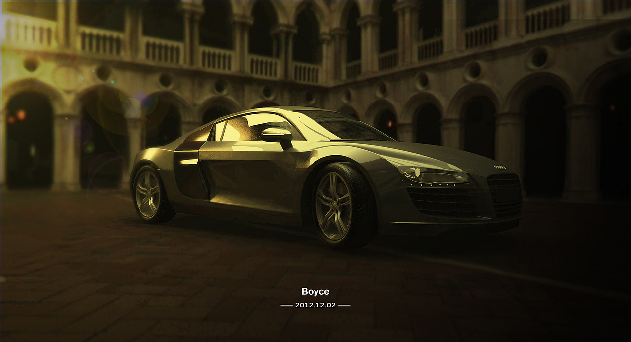 AUDI R8 ，模型制作和渲染很吃力，看来还是要加紧练习，多多学习；大神们来拍砖吧，求指教求教导。（图ZNzU5ODA4OA==） - 机械/交通 - 站酷设计师MG_Boyce原创素材 - 站酷ZCOOL