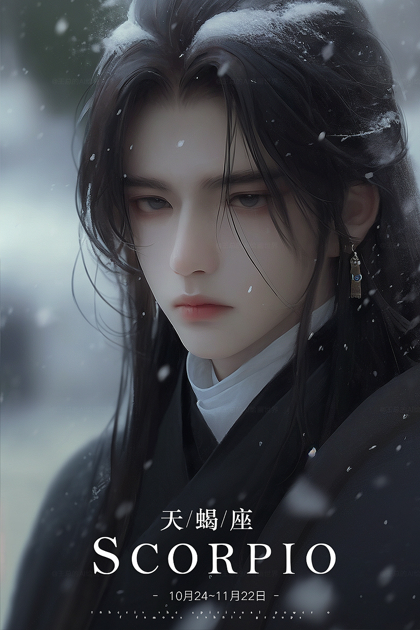 十二星座✨国风美男版（图ZMzMwMDM5MzYw） - 商业插画 - 站酷设计师王总的ai绘画世界原创素材 - 站酷ZCOOL