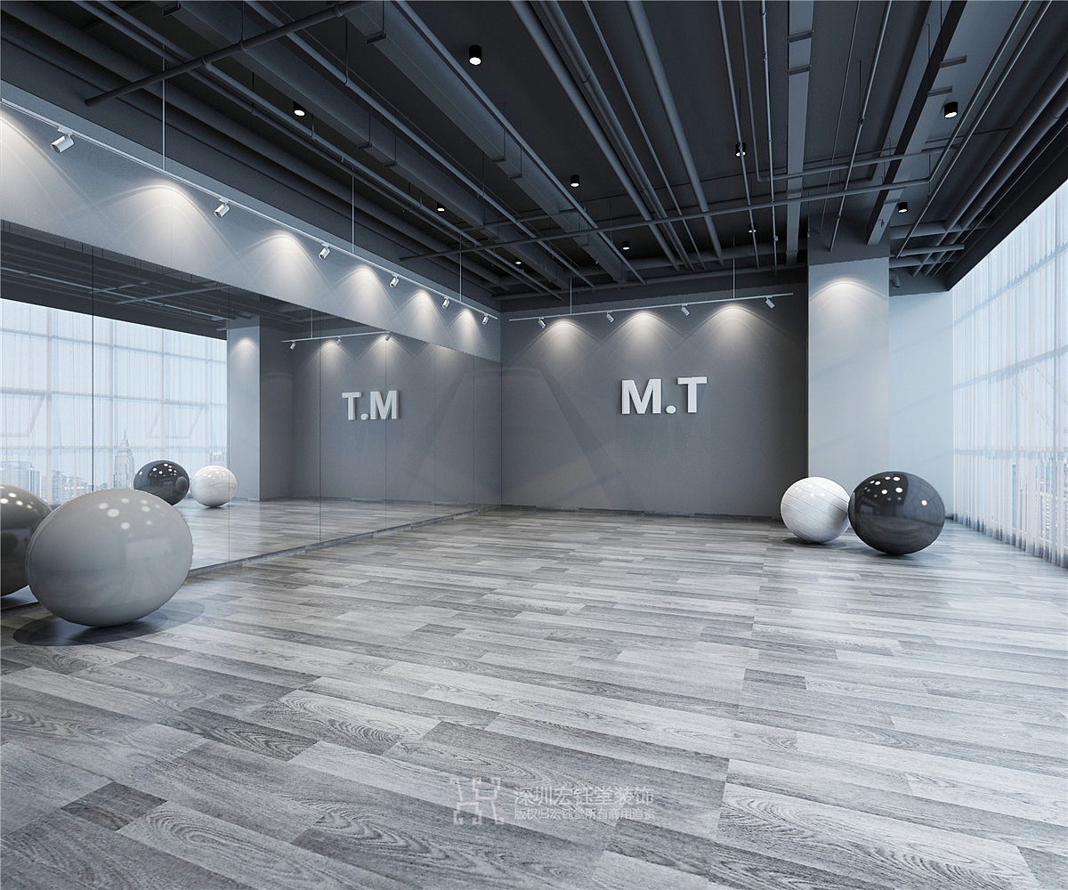 郑州网红轻奢风舞蹈工作室装修效果图宏钰堂装饰公司