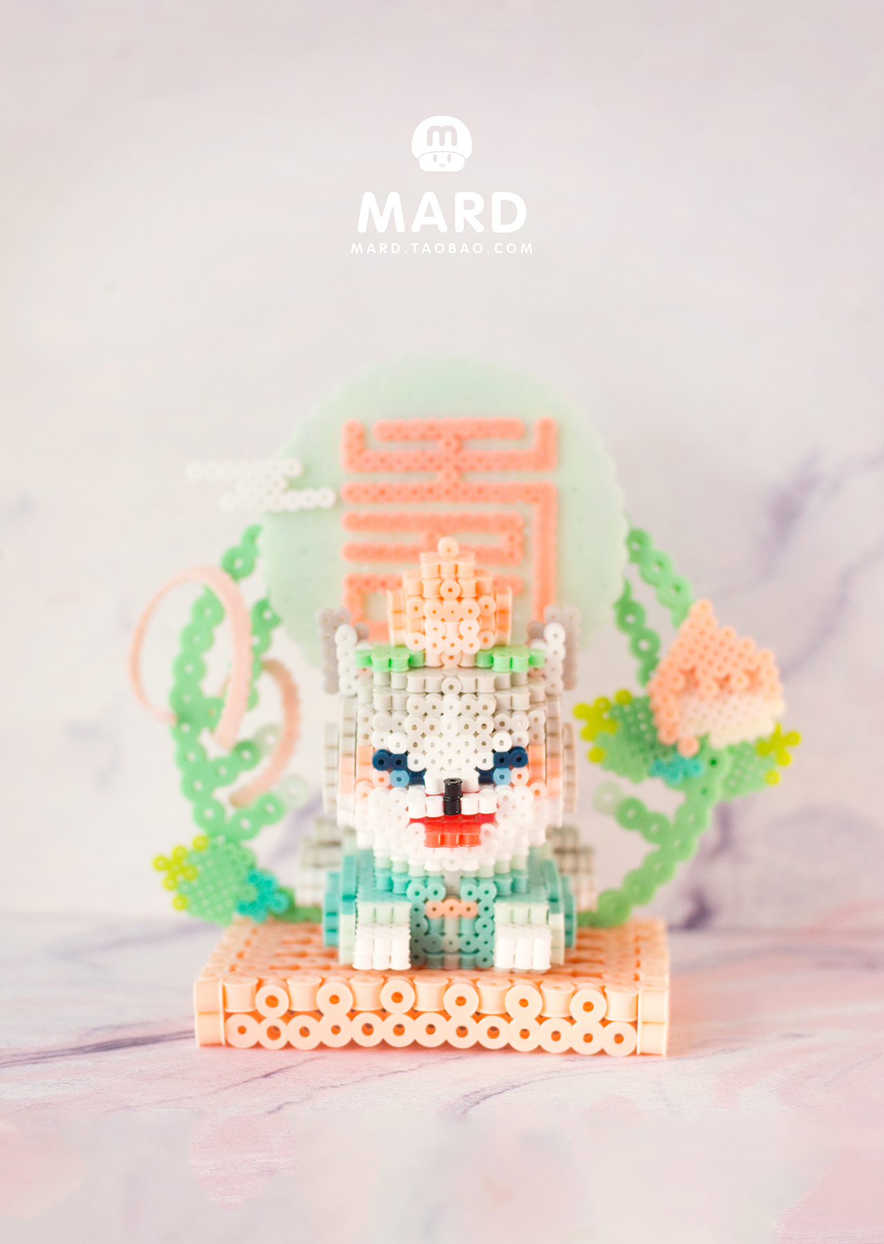 MARD拼豆原创-寿桃哈士奇（图ZMTExNTYyNTAw） - 手办/模玩 - 站酷设计师拼拼豆豆原创素材 - 站酷ZCOOL