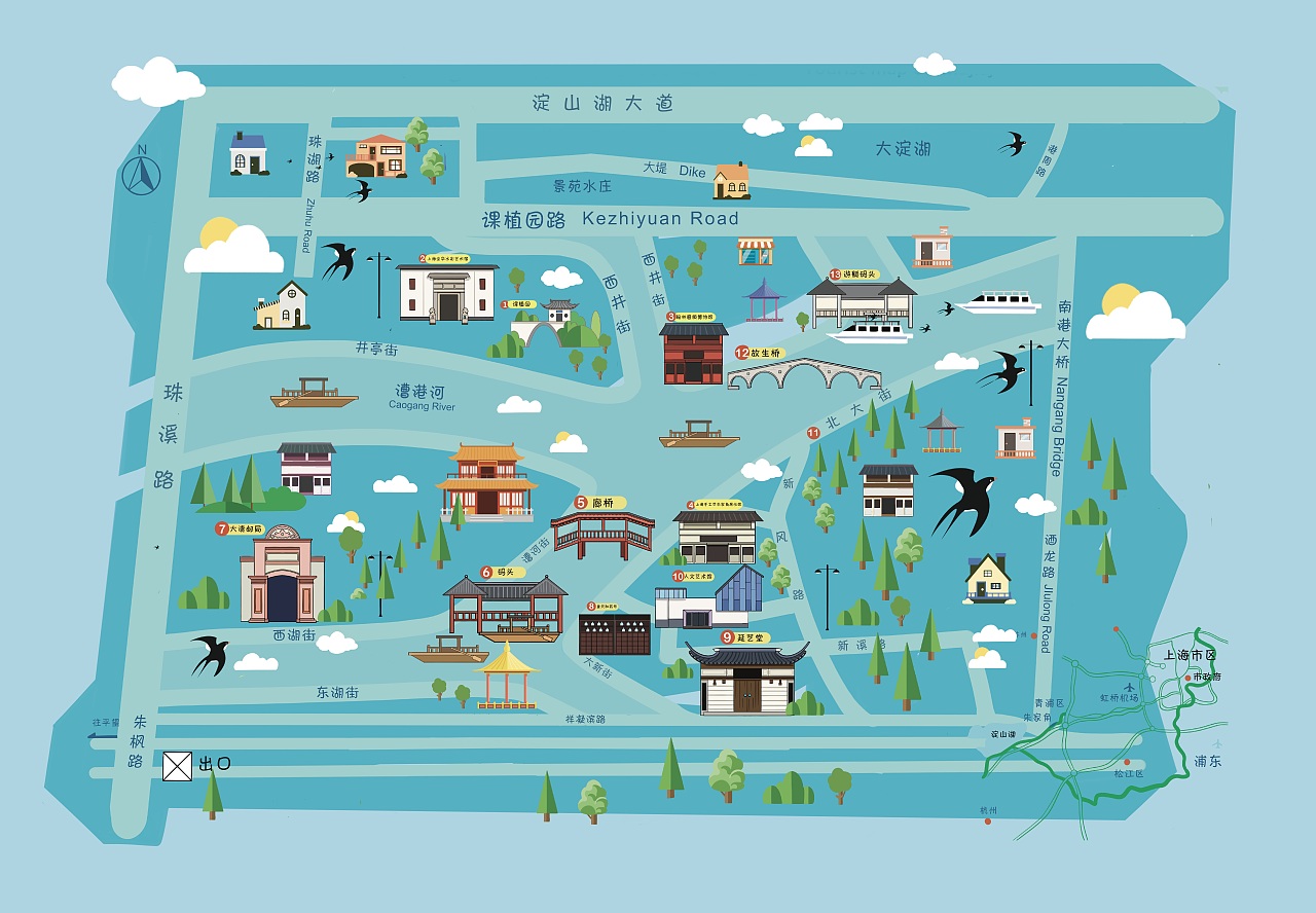 手绘地图和周边文创