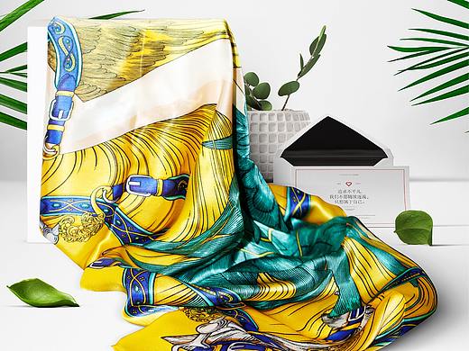 隐于自由之后 | 原创手绘桑蚕丝大方巾