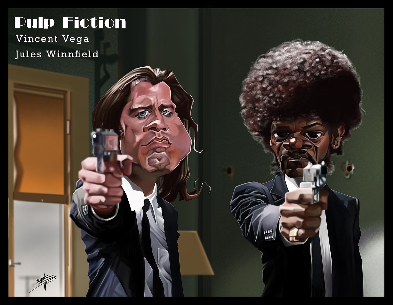 低俗小说 漫画像|插画|创作习作|老海怪 - 原创作品 - 站酷 (zcool)