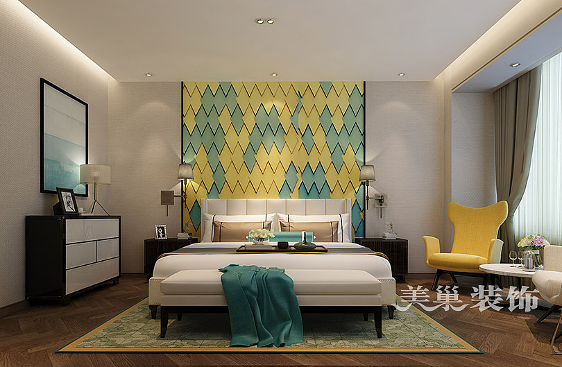 康桥九溪郡235平四室两厅现代简约装修效果图——主卧