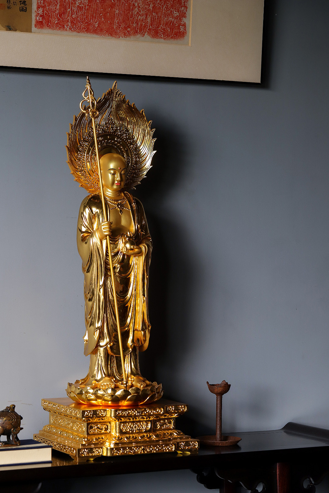 香樟木 | 贴金 地藏王