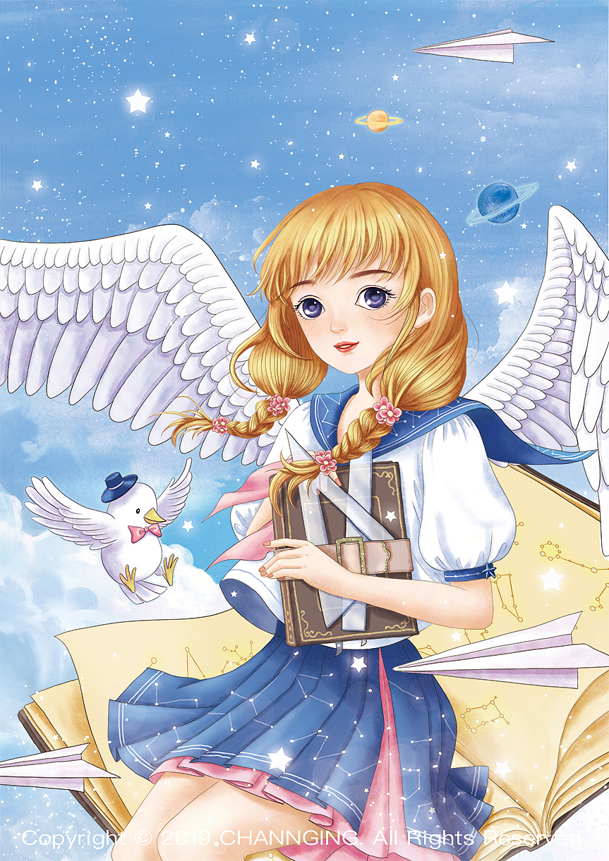 《意林》《小星星》杂志封面插画少女们（图ZMTkyNTIzMzE2） - 商业插画 - 站酷设计师CHANNGING原创素材 - 站酷ZCOOL