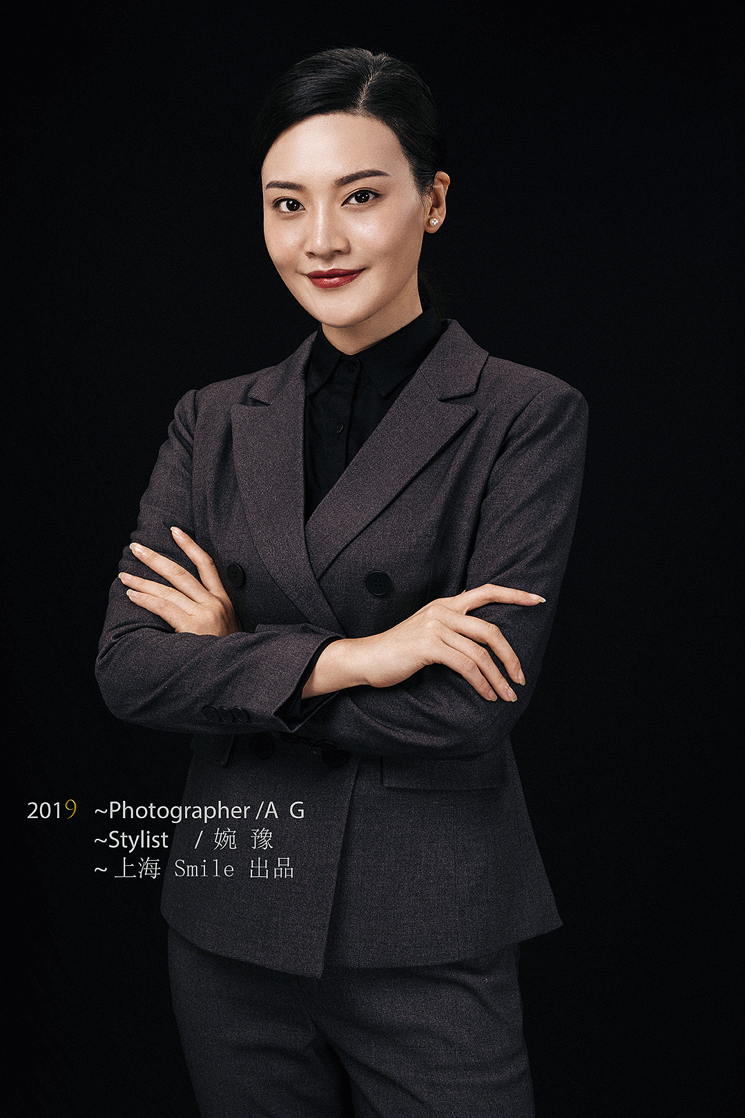 smile 肖像系列视觉艺术学院-- 月月黑白肖像非职业形象照00后化妆师