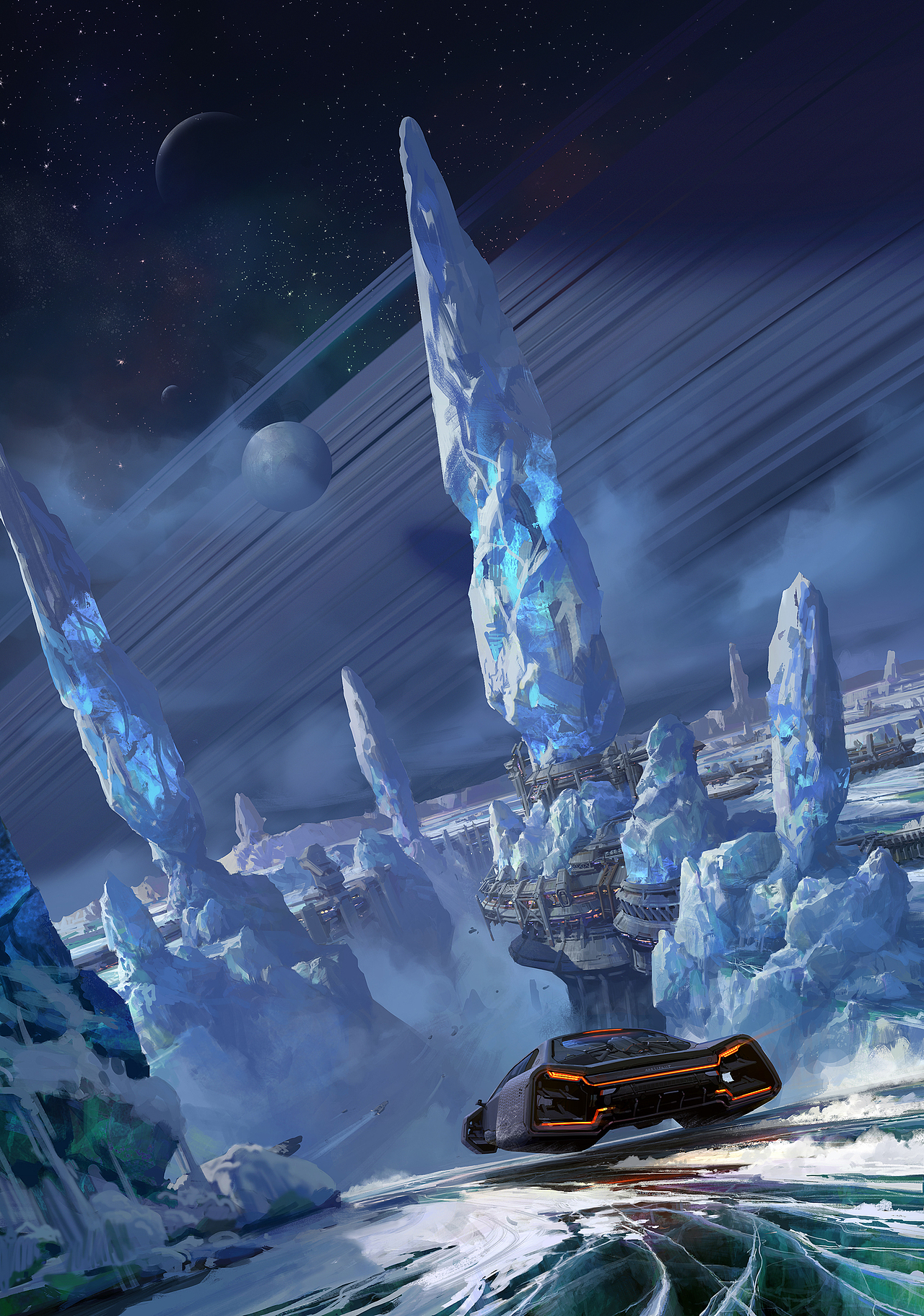 杜震—科幻场景气氛图《极寒之星》步骤