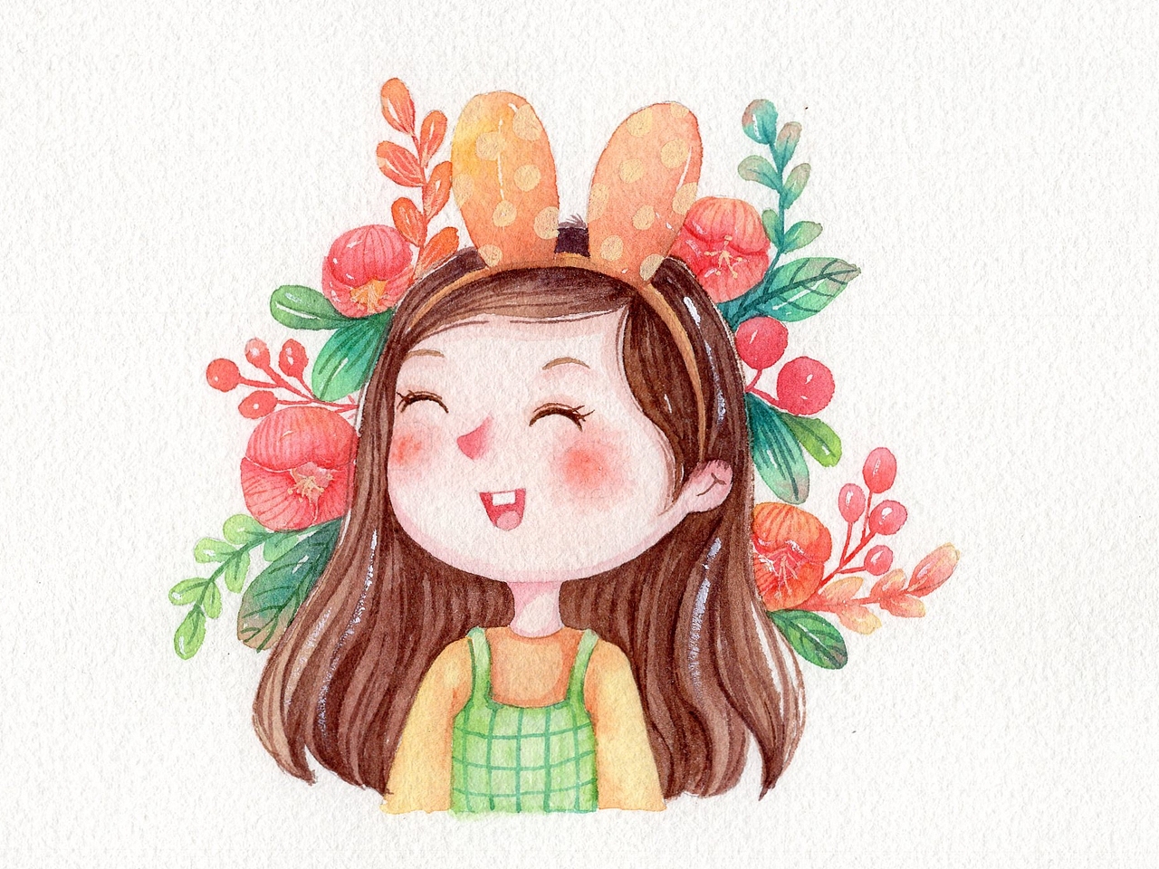 水彩卡通头像‖水彩插画‖人物头像