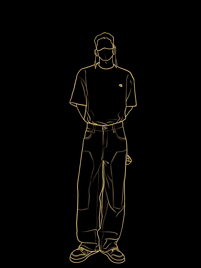 极简金线风格卡通人物