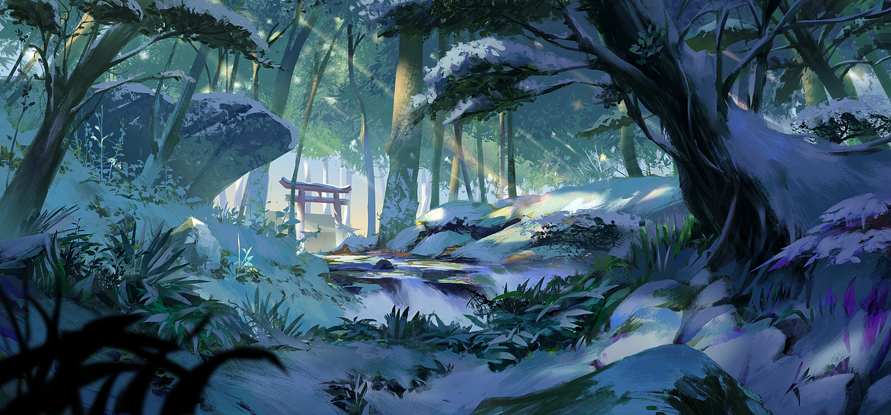 森林（时间变化）（图ZOTU0NDY0NzY=） - 游戏原画 - 站酷设计师JIAHONG_LUN原创素材 - 站酷ZCOOL