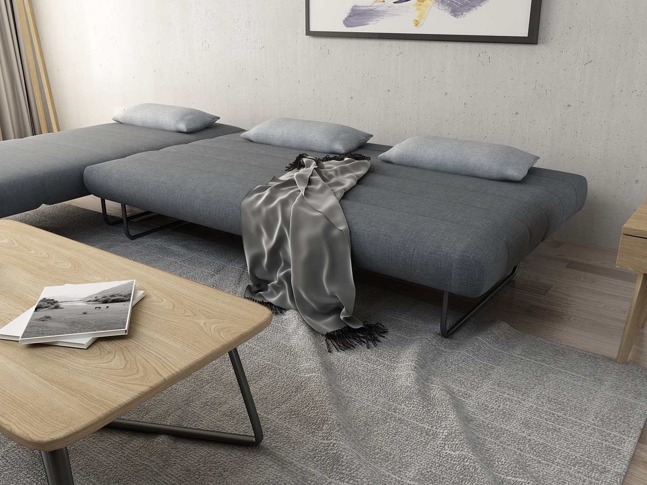 沙发床渲染|工业/产品|家具|赖国荣 - 原创作品 - 站酷 (ZCOOL)