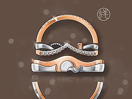 小屋和屋頂情侶對戒