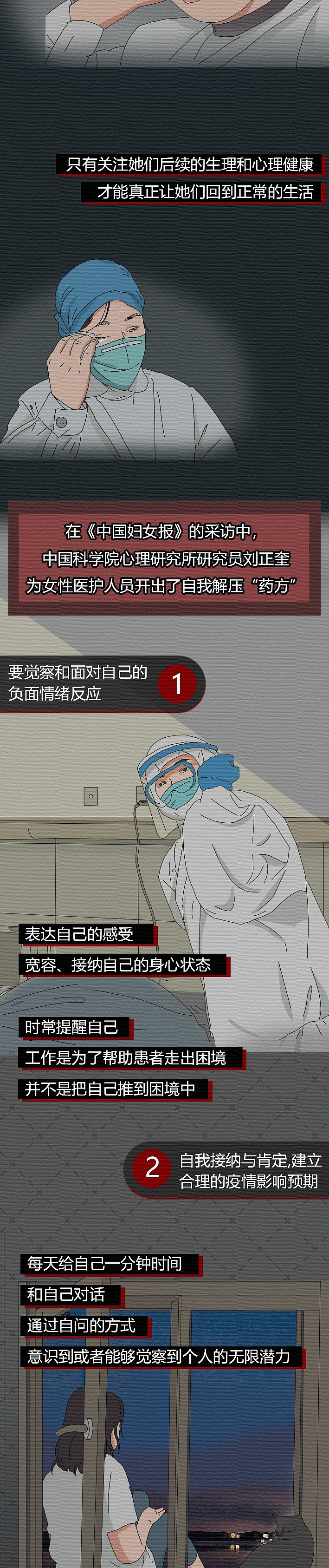 疫情女医务人员（微信公众号条漫手绘长图）