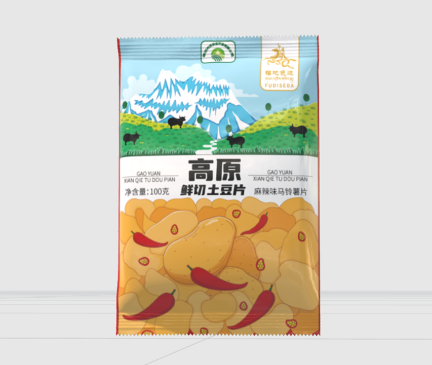 鲜切土豆片薯片零食包装设计
