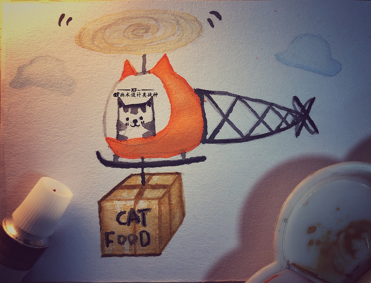 手绘简笔水彩画-儿童水彩