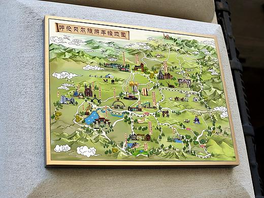 呼伦贝尔旅游手绘地图——喵星岛文创出品