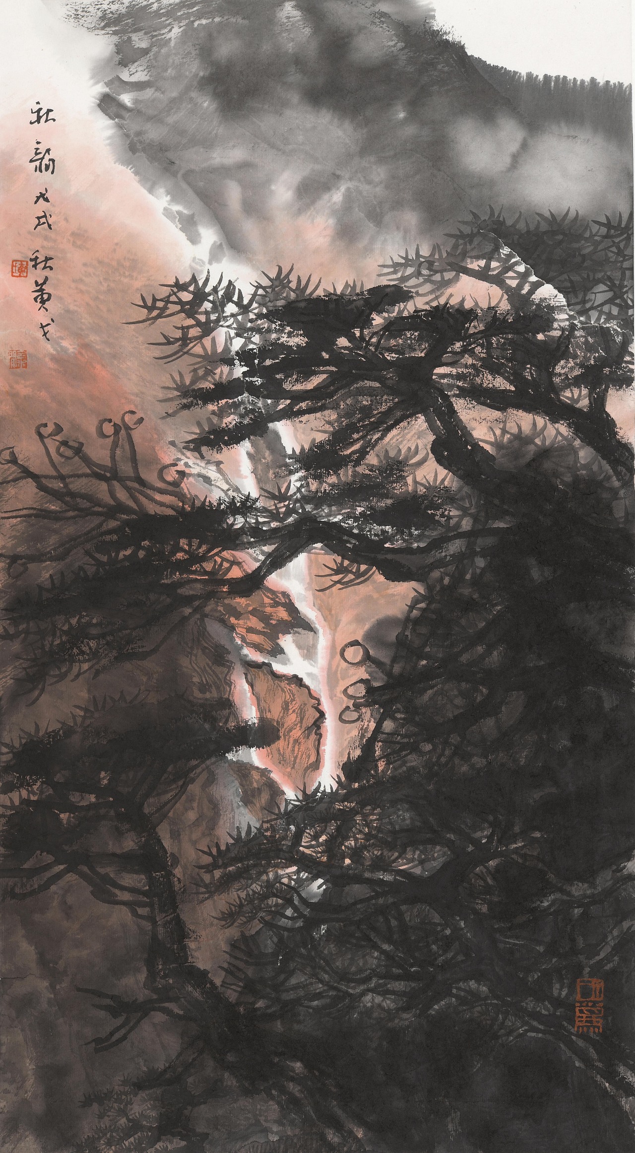 黄戈山水画欣赏